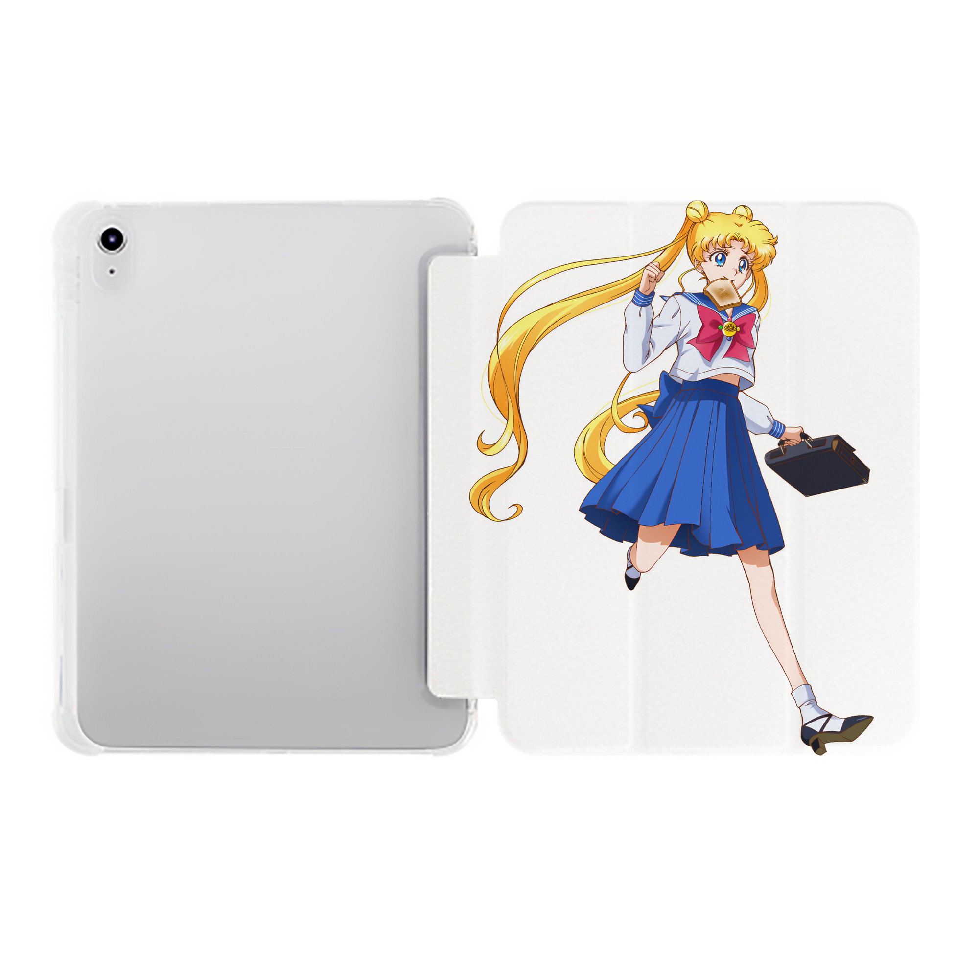 （画像用） 美少女戦士セーラームーン 愛野 美奈子 あいの みなこ Sailor Moon Aino Minako IPad ケース ペン収納付き 三つ折りスタンド PUレザー×シリコン 対応機種9.5/10.5/10.9インチ